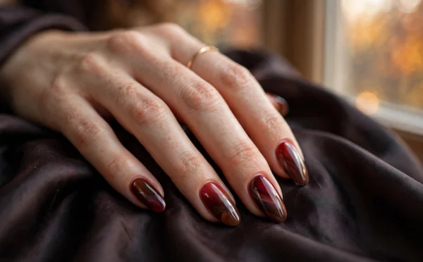 Cherry Mocha Nails: 9 Stunning Deep Red-Brown Manis