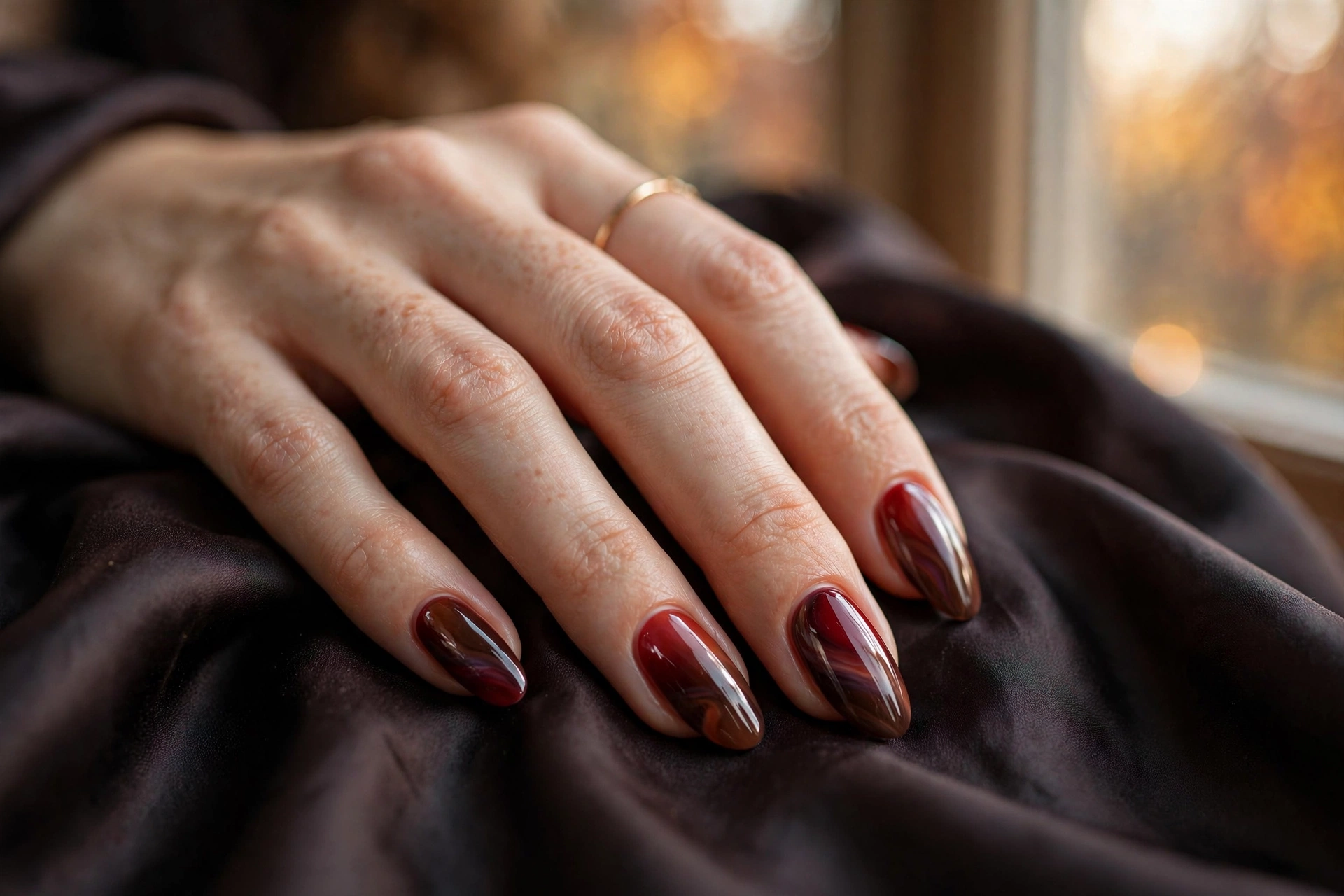 Cherry Mocha Nails: 9 Stunning Deep Red-Brown Manis